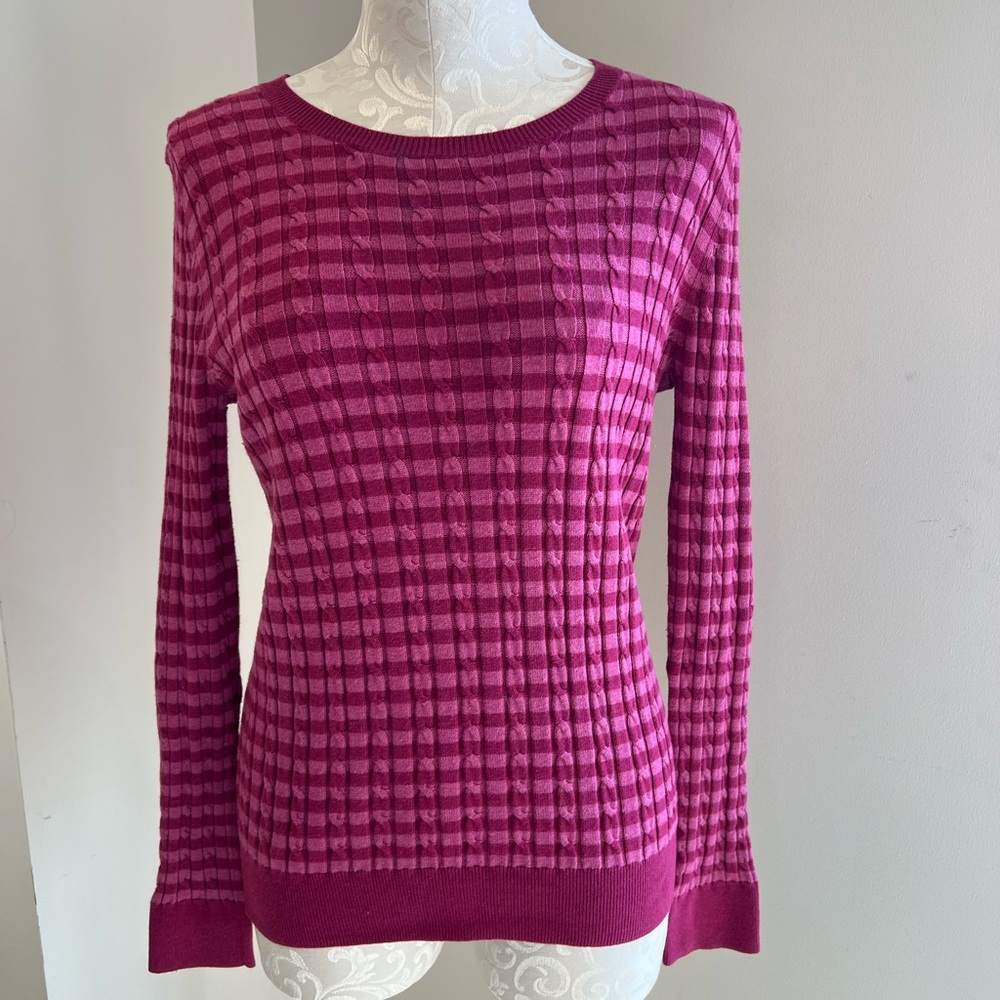 Pink & Raspberry Striped Talbots Sweater